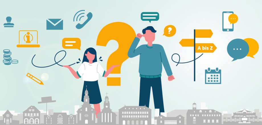 Skyline und nachdenkende Menschen