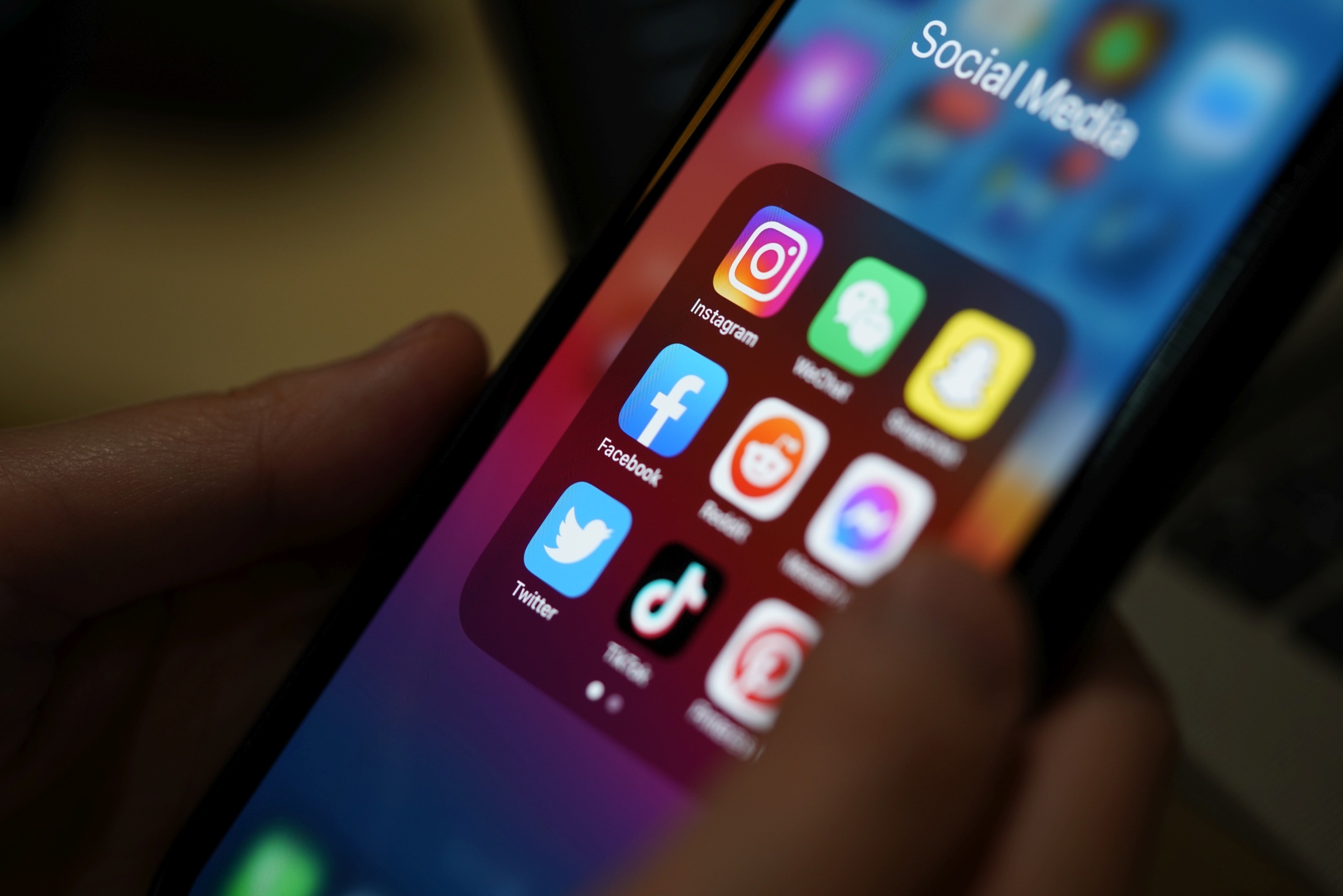 Social media applications Handy mit mehreren App Icons