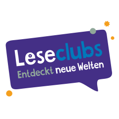 Sprechblase mit Text: Leseclubs - Entdeckt neue Welten