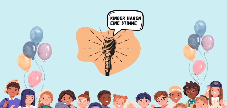 Mikrofon mit Sprechblase: Kinder haben eine Stimme