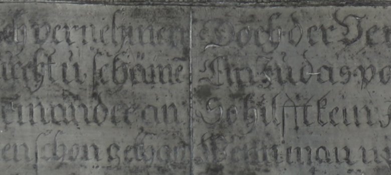 Inschrift auf Objekt des Monats April (Detail 2)