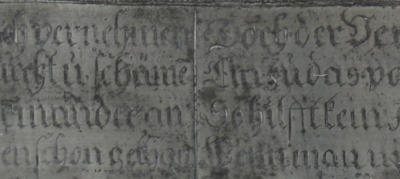 Inschrift auf Objekt des Monats April (Detail 2) Inschrift auf Objekt des Monats April (Detail 2)