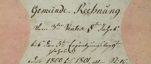 Beschriftung auf dem Buchrücken der Frankenthaler Gemeinderechnung, 1800-1801