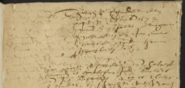 Erste Seite des ältesten Rats- und Gerichtsprotokollbuchs Frankenthals, 1572