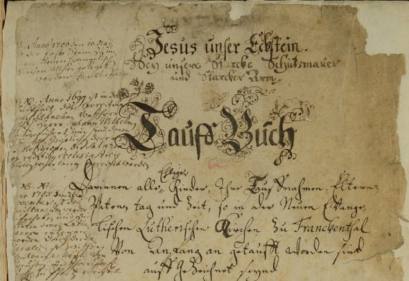 Seite aus dem Kirchenbuch der lutherischen Gemeinde, 1686 Seite aus dem Kirchenbuch der lutherischen Gemeinde, 1686