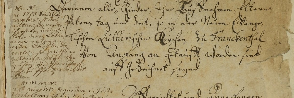 Seite aus dem Kirchenbuch der lutherischen Gemeinde, 1686 Seite aus dem Kirchenbuch der lutherischen Gemeinde, 1686