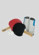 Tischtennisschlägerset vor hellem Hintergrund