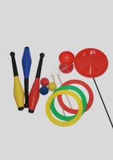 Jonglier-Set Jonglier-Set vor hellem Hintergrund