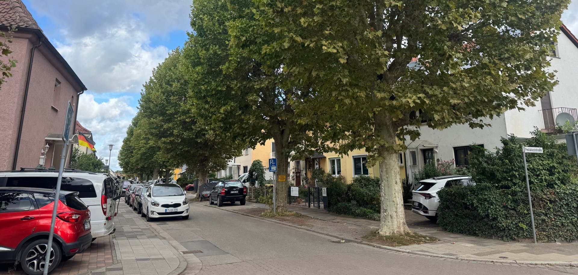 Straßenzug mit Bäumen