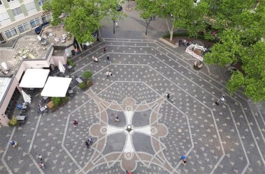 Rathausplatz Frankenthal von oben 