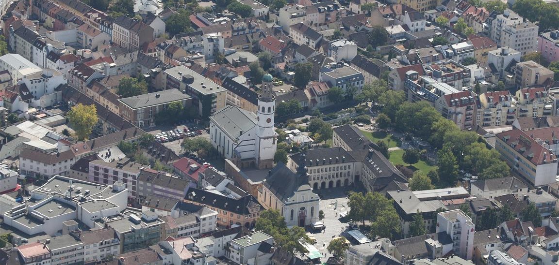 Stadtzentrum von oben