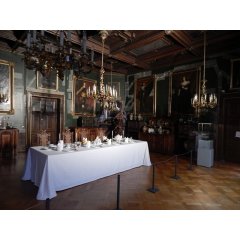 Ausstellungsraum im Schloss Erbach mit Antikenservice