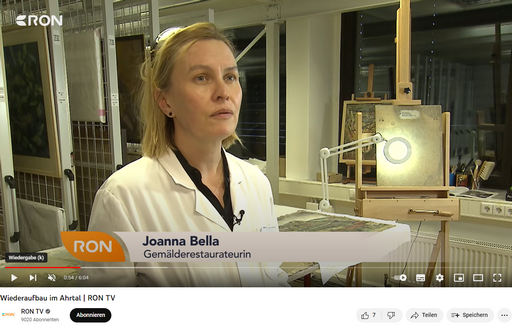 Vorschau Videobeitrag zur Restauration von Gemälden aus dem Ahrtal im Erkenbert-Museum