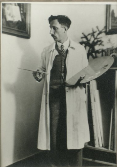 Fotografie von Otto Gutknecht in seinem Atelier