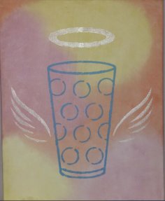 Dubbeglas mit Flügeln