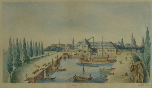 Aquarell des Kanalhafens; Seebacher Ende 19. Jh.