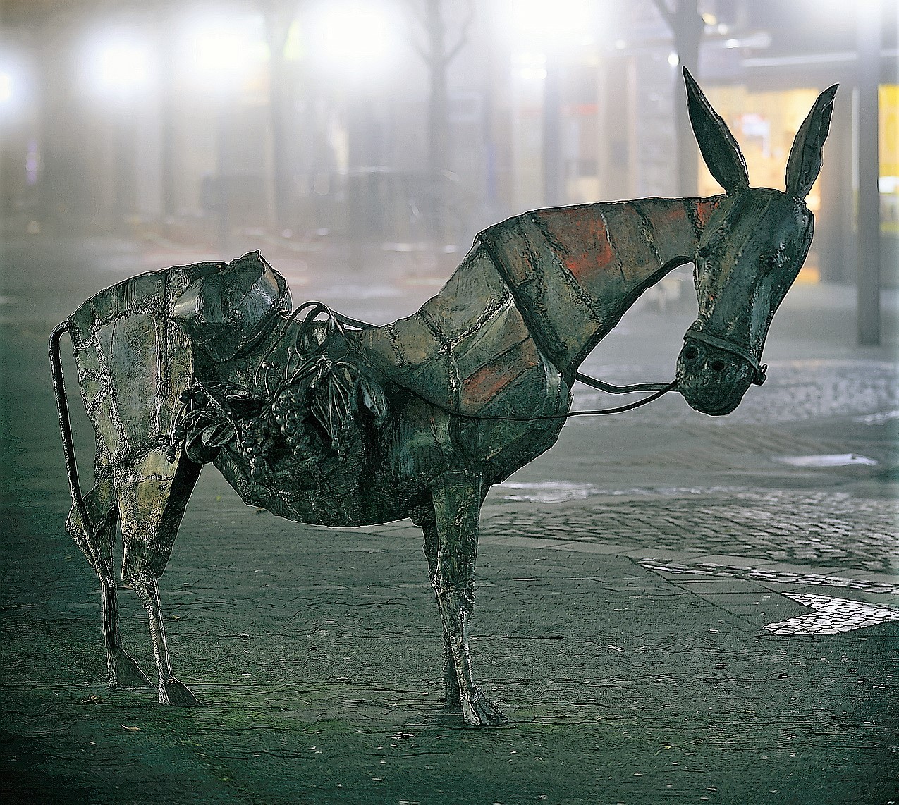 Esel-Skulptur aus Bronze