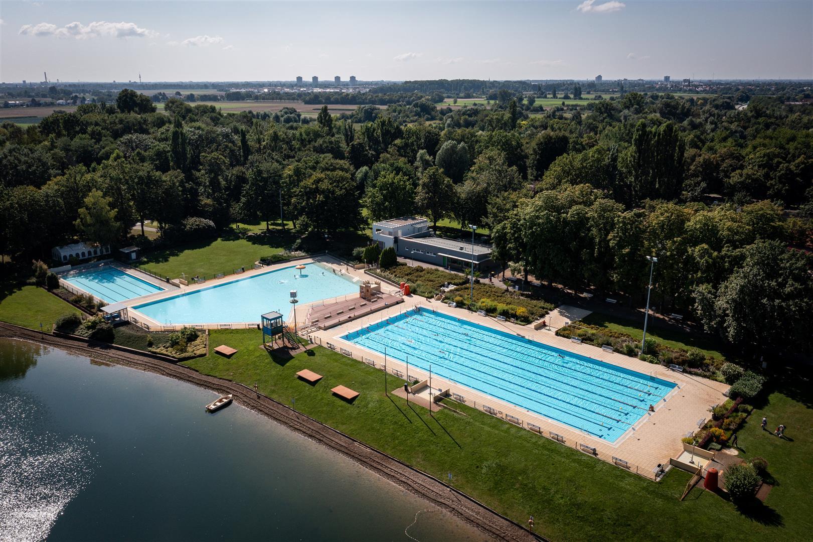 Frankenthaler Strandbad von oben