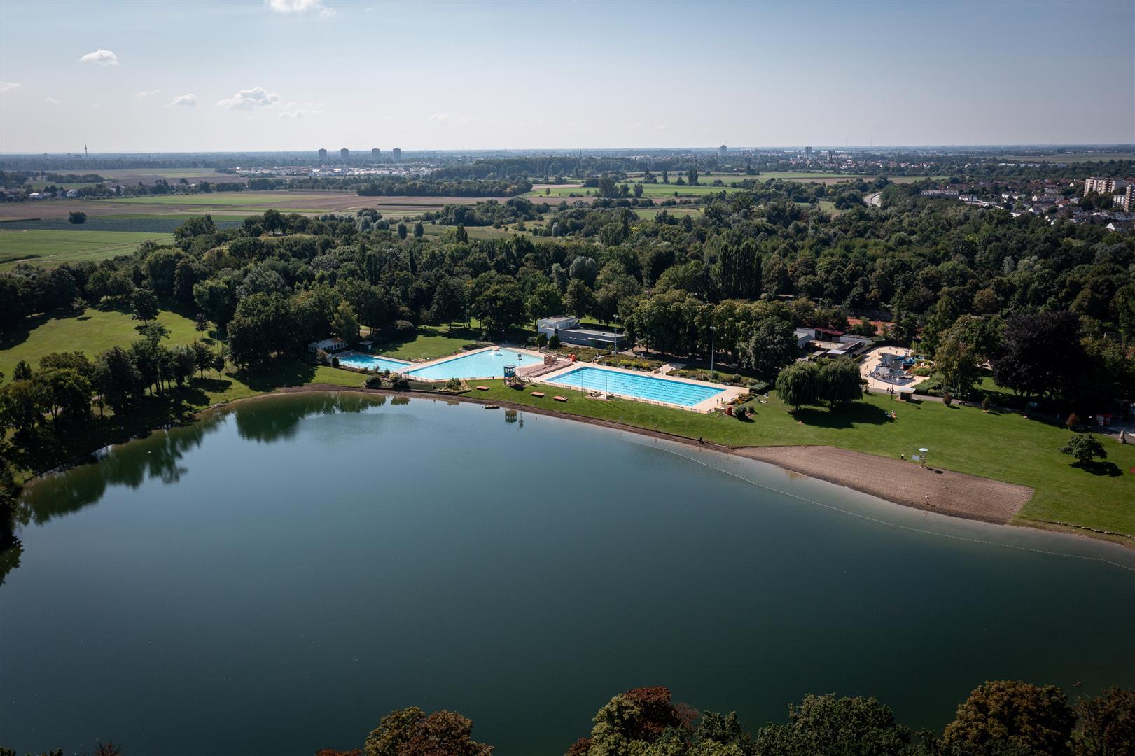 Frankenthaler Strandbad von oben