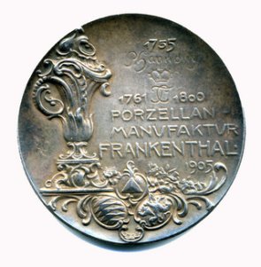 Silbermedaille Porzellanmanufaktur Medaille mit Prägung und Inschrift