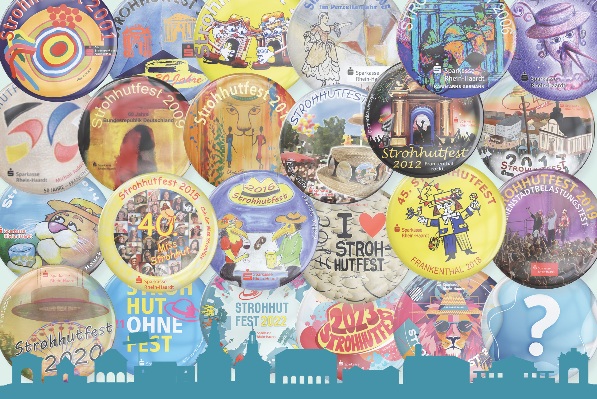 Collage aus mehreren Buttons