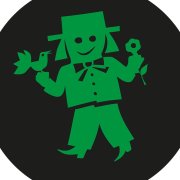 grünes Strohhutfest-Ampelmännchen