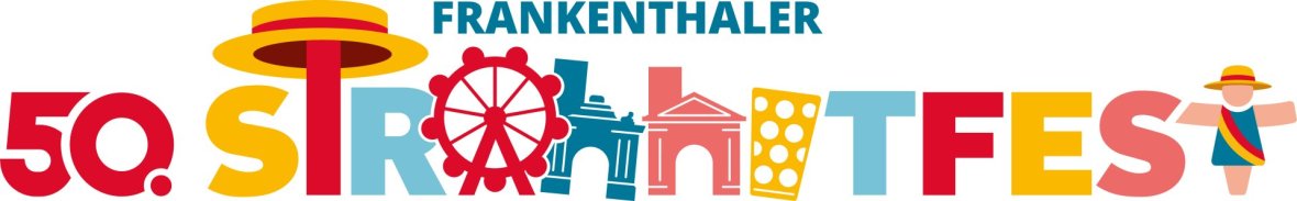 Logo_Jubilaeum_50_Frankenthaler_Strohhutfest_EINZEILIG_4c Logo 50. Strohhutfest