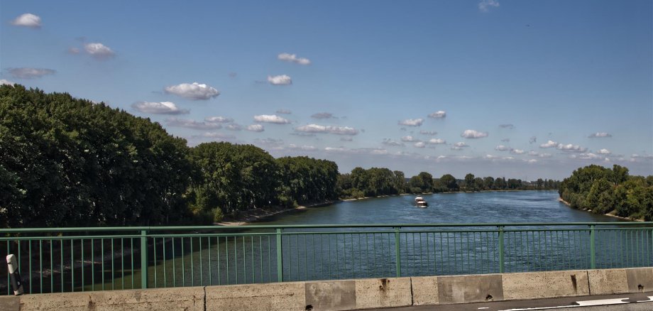 Blick von Brücke auf den Rhein