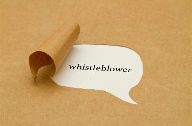 Sprechblase, die das Wort "Whistleblower" beinhaltet