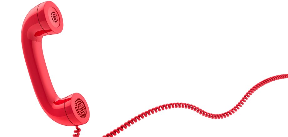 Rotes Telefon mit Kabel