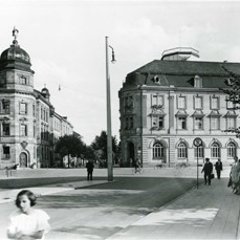 Altes Bild des Amtsgerichts und der Post