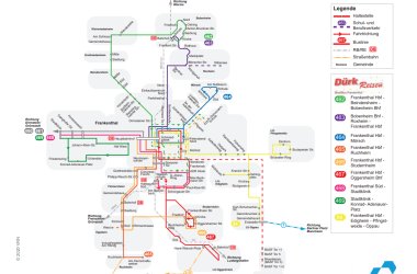 Karte mit Buslinien