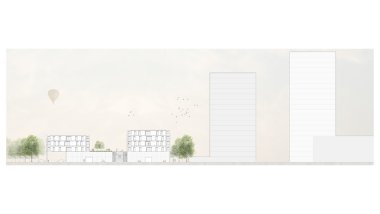 Zeichnung eines Gebäudes in der Ansicht