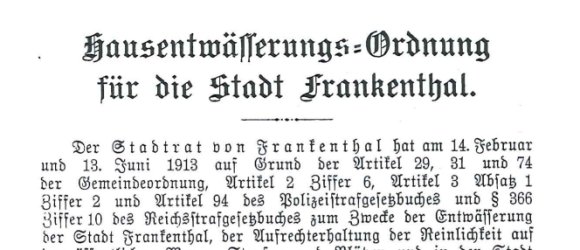 Hausentwässerungsordnung für die Stadt Frankenthal