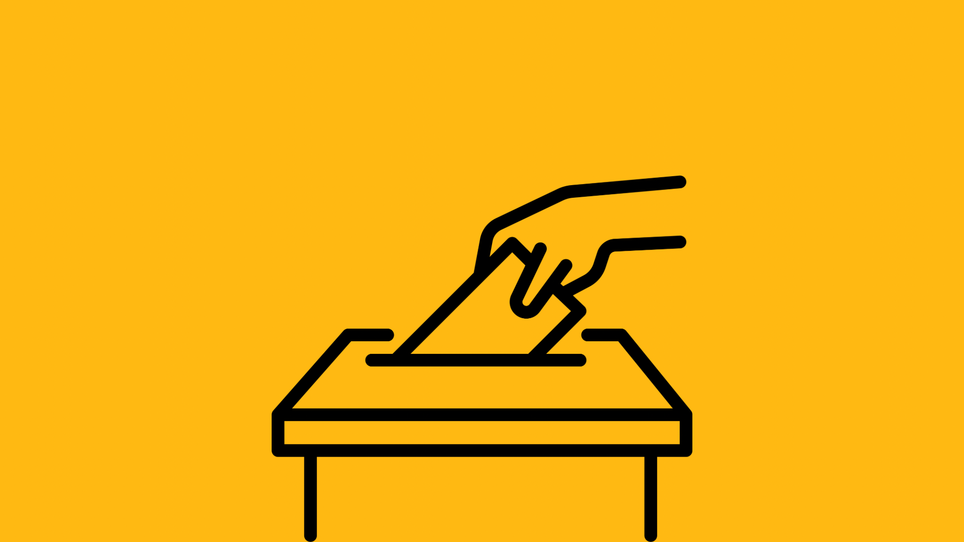 Hand, die einen Umschlag in eine Box reinwirft