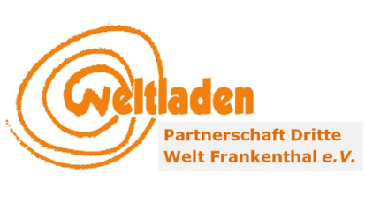 Weltladen Logo vom Weltladen in gelber Schrift auf weißem Hintergrund