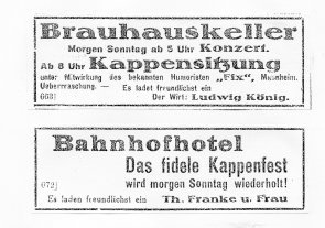 Anzeigen aus der "Frankenthaler Zeitung" v. 4. Februar 1933.