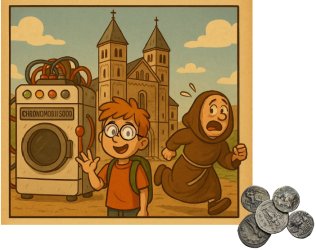 Comic: Junge mit Zeitmaschine