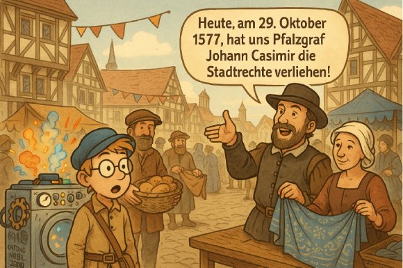 Comic: Junge mit Zeitmaschine