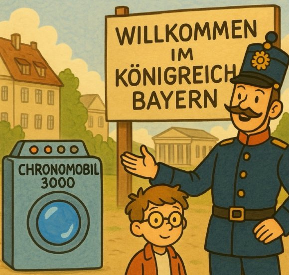 Comic: Junge mit Zeitmaschine