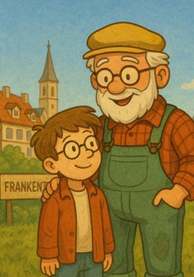 Comic: Junge mit Großvater