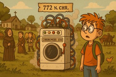 Comic: Junge mit Zeitmaschine