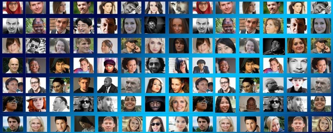 Gesichter international, weiblich wie männlich, sind zu sehen,