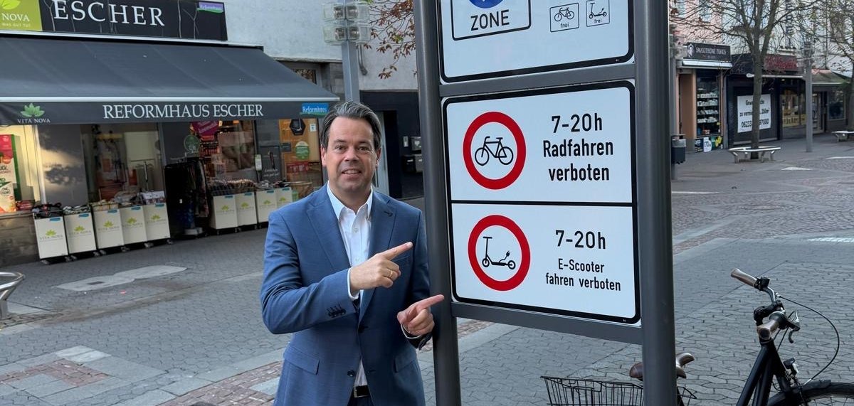 Neue Beschilderung in der Fußgängerzone