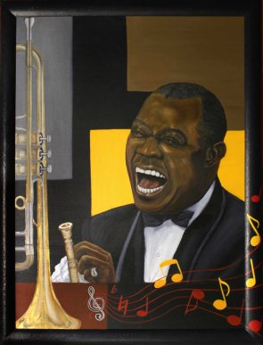 Zu sehen ist ein Bild von Louis Armstrong