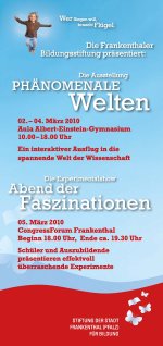 Ankündigungsflyer Phänomenale Welten und Abend der Faszinationen