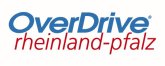 Logo Overdrive rheinland-pfalz Das Logo besteht aus dem Wort OverDrive als großer Schriftzug in blau und darunter etwas kleiner und kursiv in rot rheinland-pfalz.