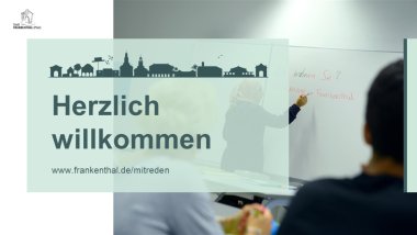 Grafik mit dem Schriftzug "Herzliche willkommen"