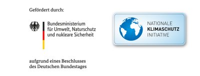 Logos des Bundesministeriums für Umwelt, Naturschutz und nukleare Sicherheit undder Nationalen Klimaschutz Initiave.