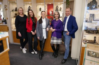 Ehepaar Scholz und Mitarbeiter